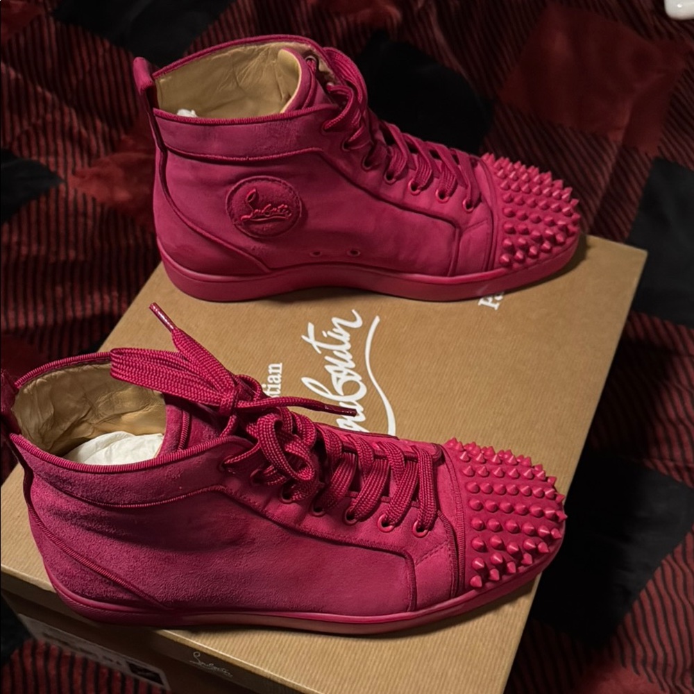 Christian Louboutin Pink High-Top Sneakers - Picture 3 of 12